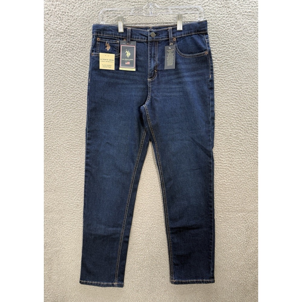 US Polo Assn Jeans Womens 16 Blue Straight Ultimate Denim 24/7 Stretch NEW